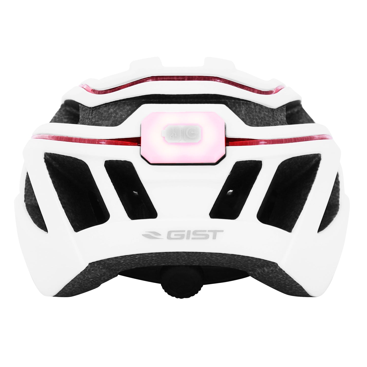 Casque vélo adulte Gist urbain luxo blanc in-mold avec éclairage USB 360°