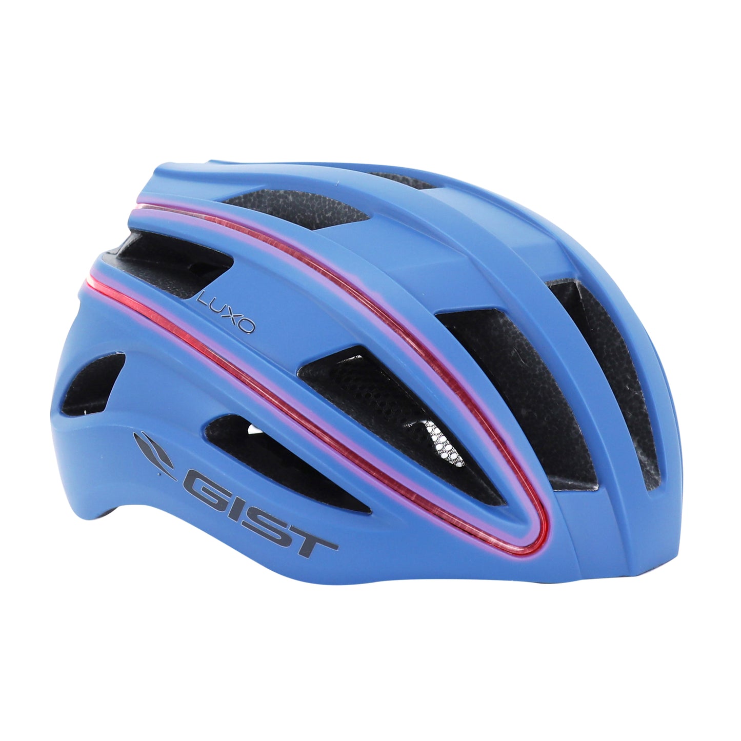 Gist Urban Luxo Adult Opaque Blue In-Mold Bike Helmet with 360° USB Lighting