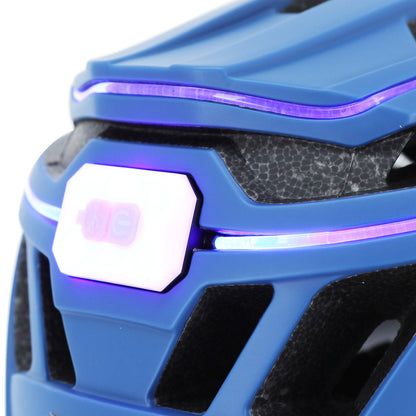 Gist Urban Luxo Adult Opaque Blue In-Mold Bike Helmet with 360° USB Lighting