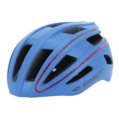 Gist Urban Luxo Adult Opaque Blue In-Mold Bike Helmet with 360° USB Lighting