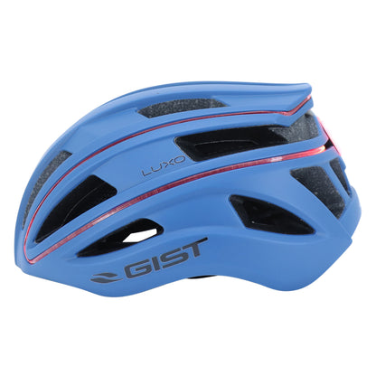 Gist Urban Luxo Adult Opaque Blue In-Mold Bike Helmet with 360° USB Lighting