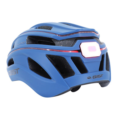 Gist Urban Luxo Adult Opaque Blue In-Mold Bike Helmet with 360° USB Lighting