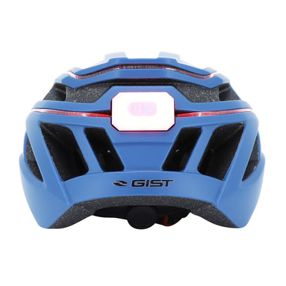Gist Urban Luxo Adult Opaque Blue In-Mold Bike Helmet with 360° USB Lighting