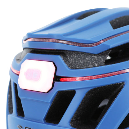Gist Urban Luxo Adult Opaque Blue In-Mold Bike Helmet with 360° USB Lighting