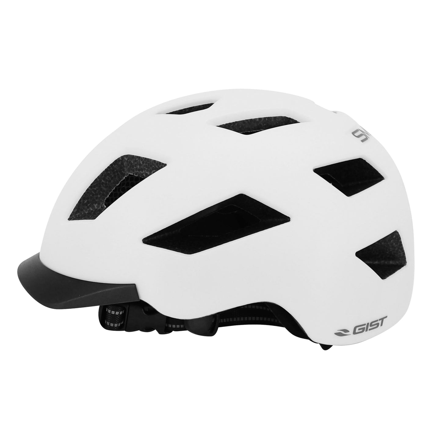 Casque vélo adulte Gist urbain smart blanc in-mold avec éclairage arrière