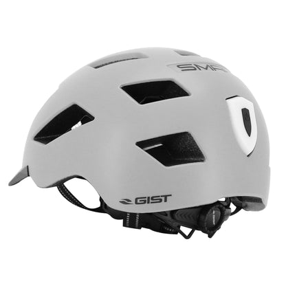 Adult Gist Urban Smart Grey In-Mold Bike Helmet with Rear Light