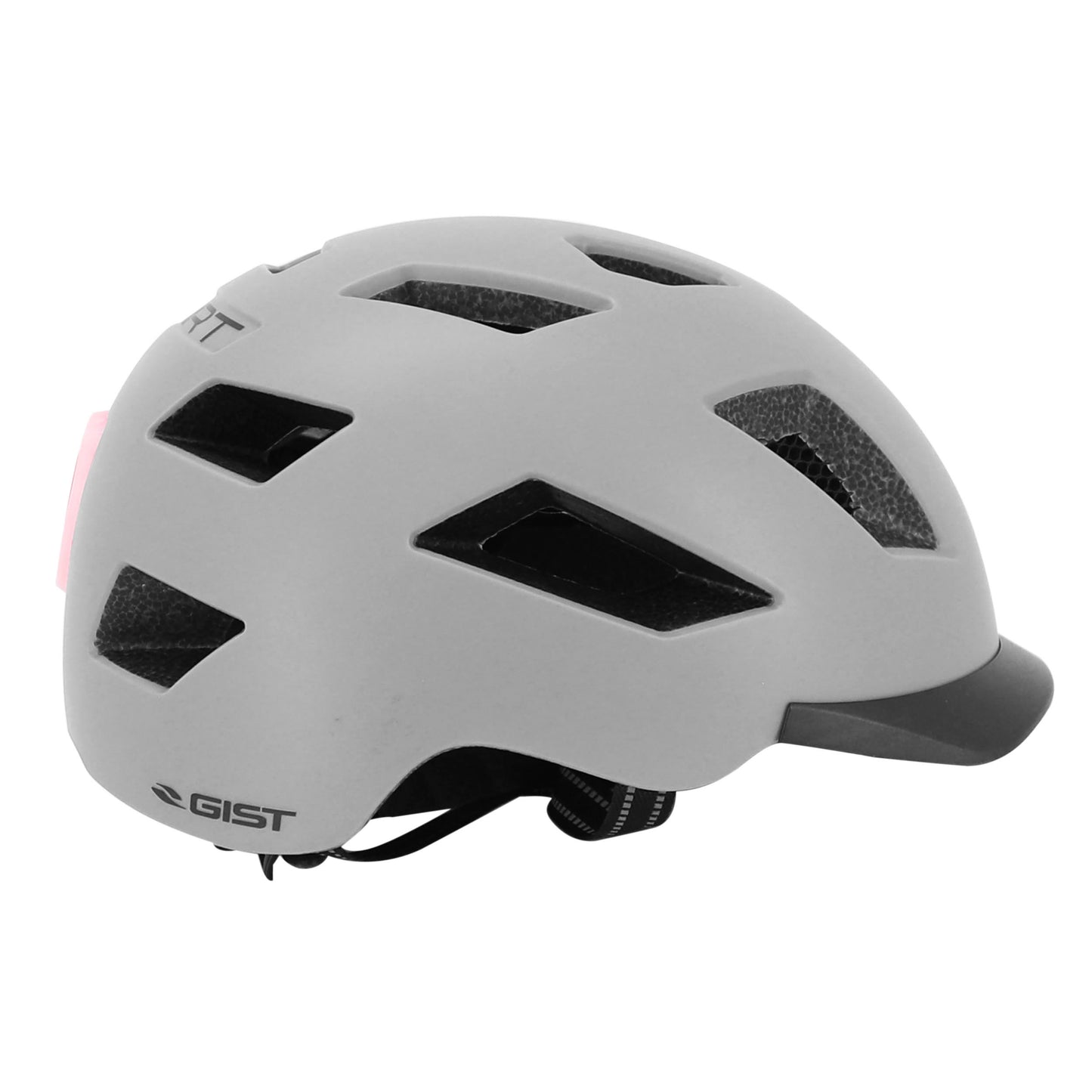 Adult Gist Urban Smart Grey In-Mold Bike Helmet with Rear Light