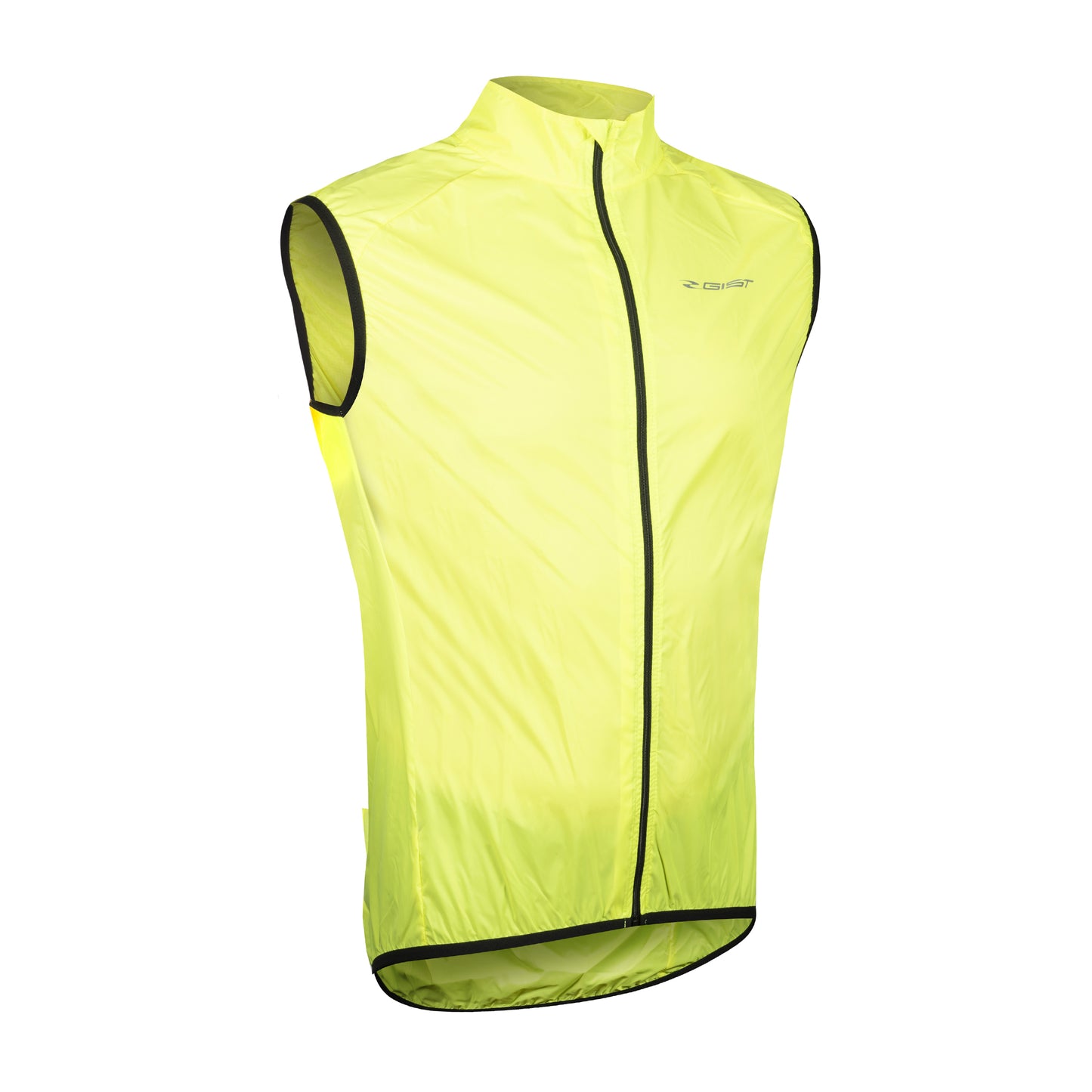 Veste vélo coupe-vent Gist sans manche jaune fluo
