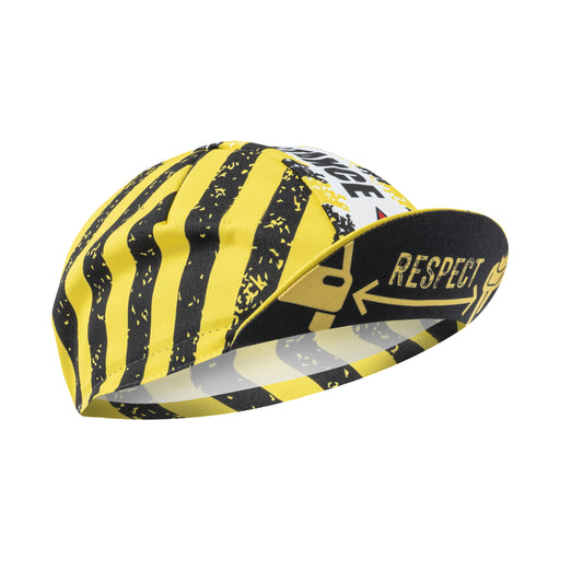 Casquette vélo déco respect noir / jaune Gist