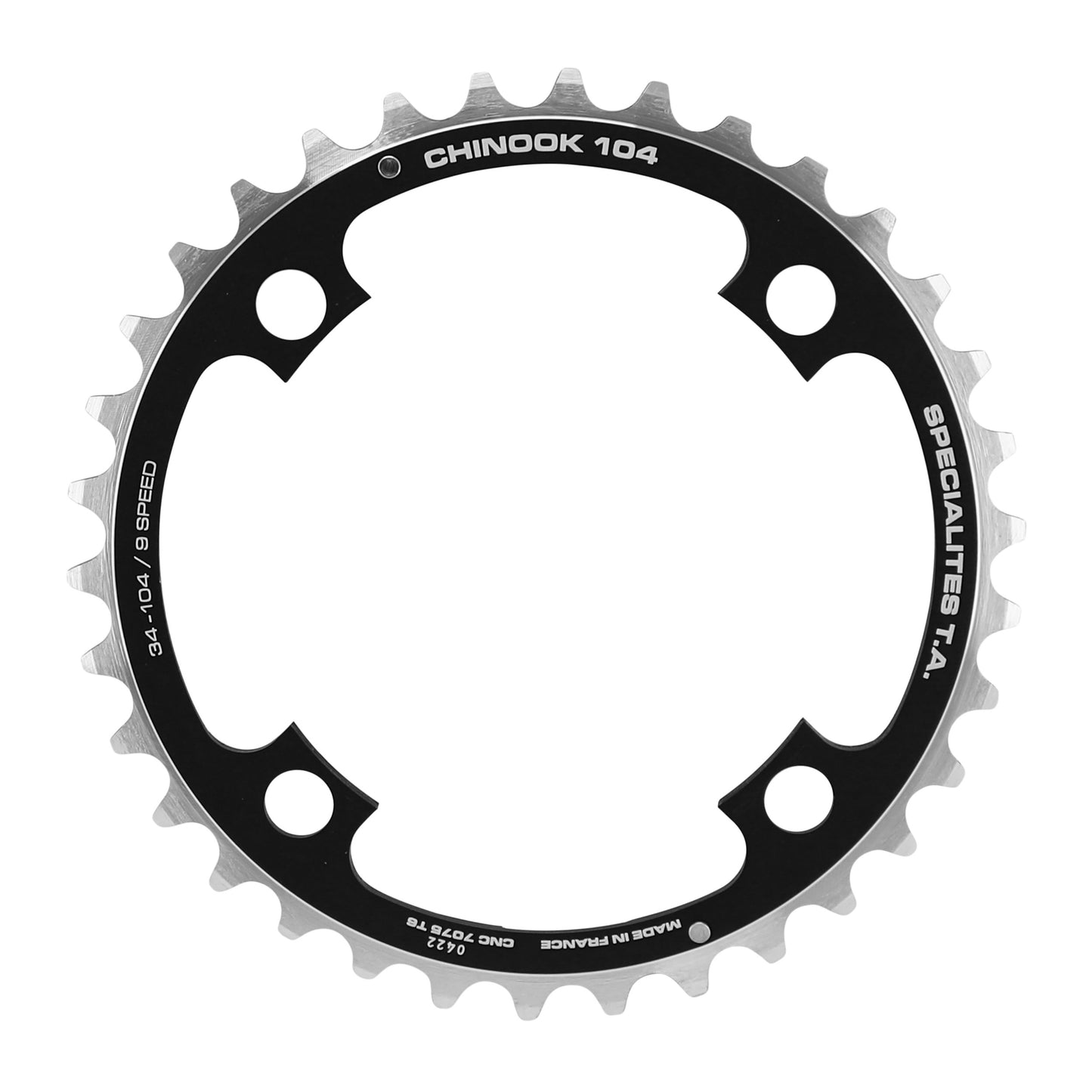 MTB Chainring TA Chinook 4-arm BCD104 34T middle triple 8-9 speed