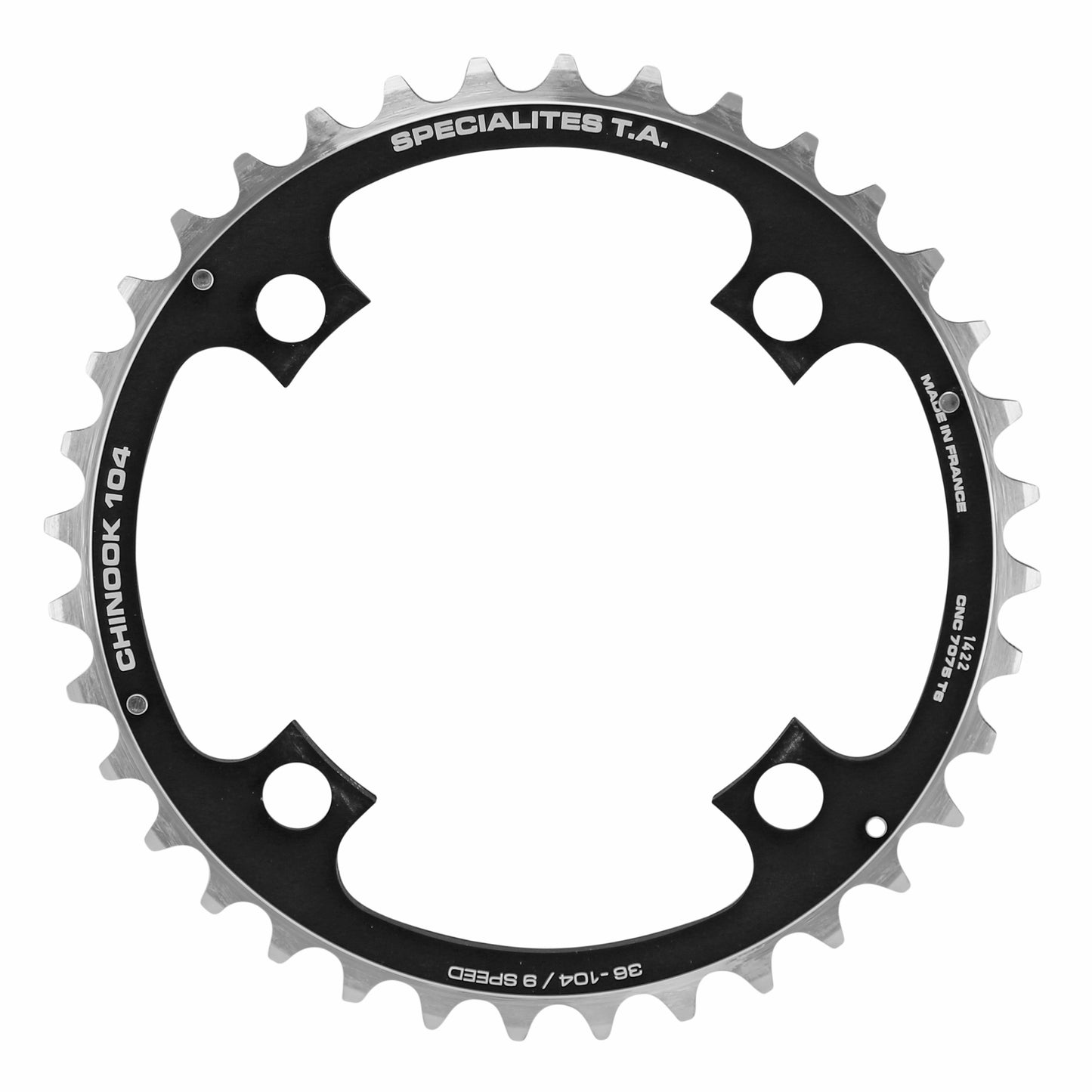 TA Chinook MTB Chainring 4-bolt BCD104 36T triple middle 8-9 speed