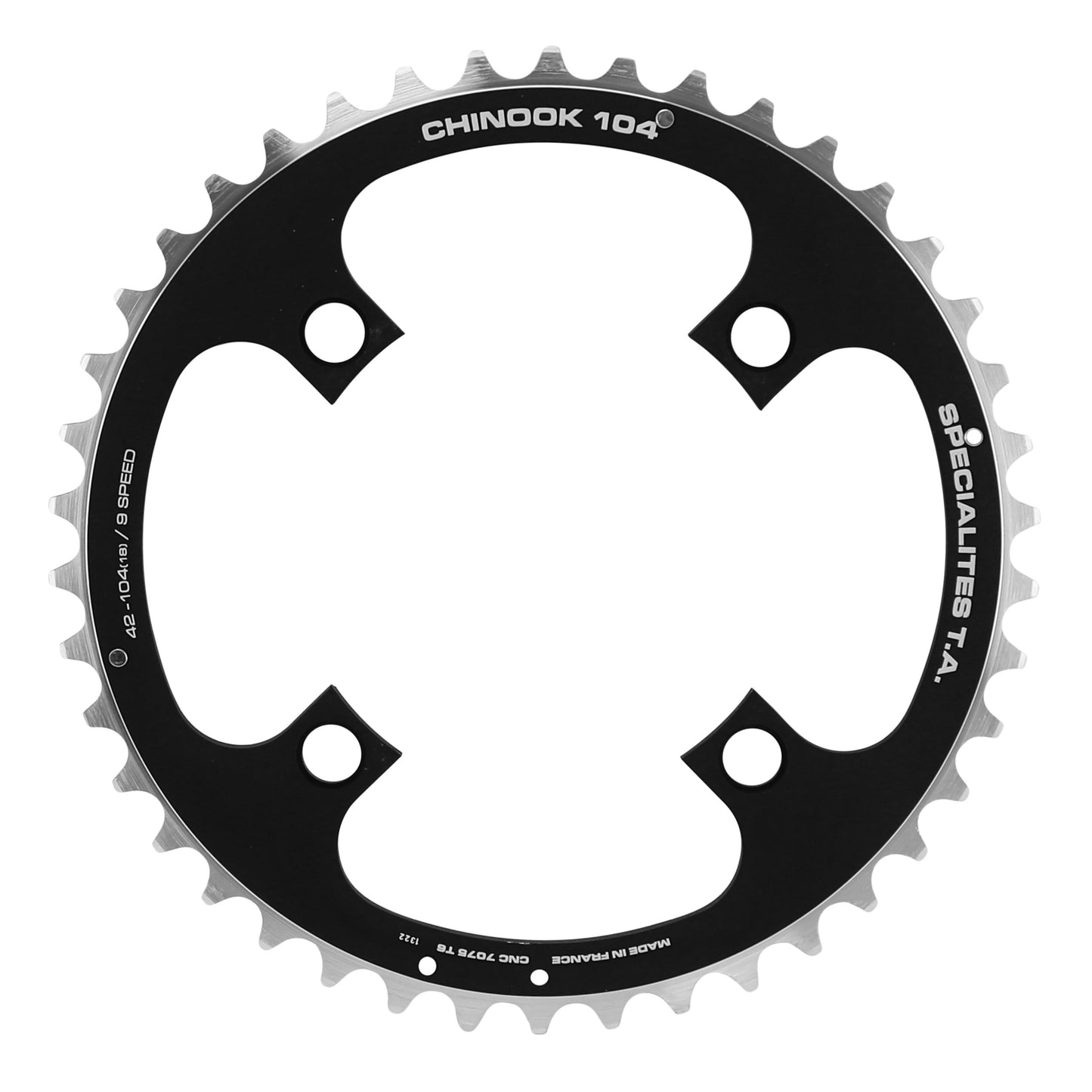 MTB Chainring TA Chinook 4-arm BCD104 42T outer triple 8-9 speed