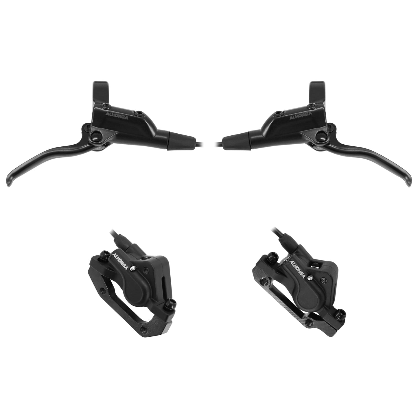 Alhonga hydraulic MTB disc brake black kit / 800mm front hose and 1500mm rear hose
