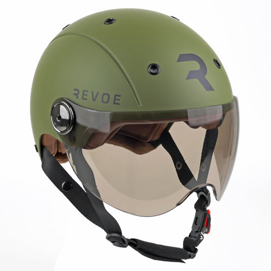 Casque vélo adulte Revoe premium urbain-city kaki mat