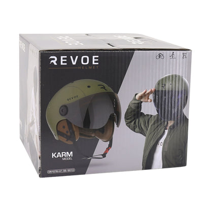 Casque vélo adulte Revoe premium urbain-city kaki mat