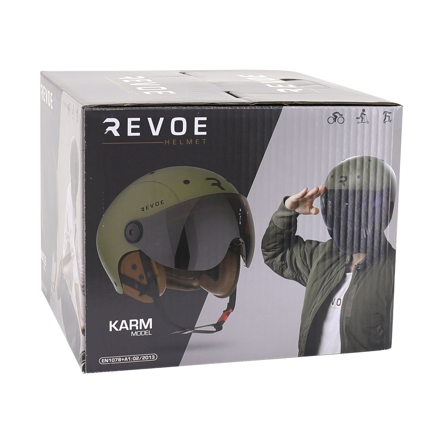 Casque vélo adulte Revoe premium urbain-city kaki mat