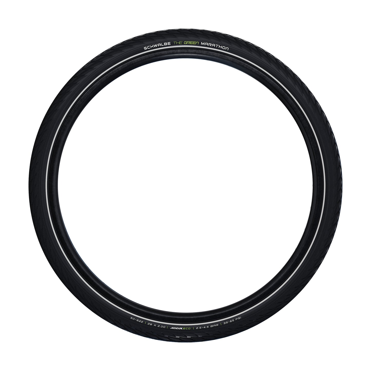 Pneu VTT Urbain 26 X 2.00 Schwalbe Marathon Green Noir TR (50-559) Renfort GreenGuard flanc Reflex Compatible VAE