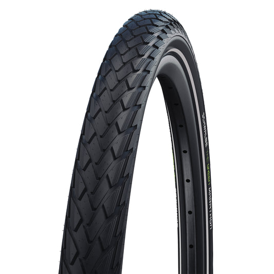 Pneu City 24 X 1.75 Schwalbe Marathon Green Noir TR (47-507) Renfort GreenGuard flanc Reflex Compatible VAE