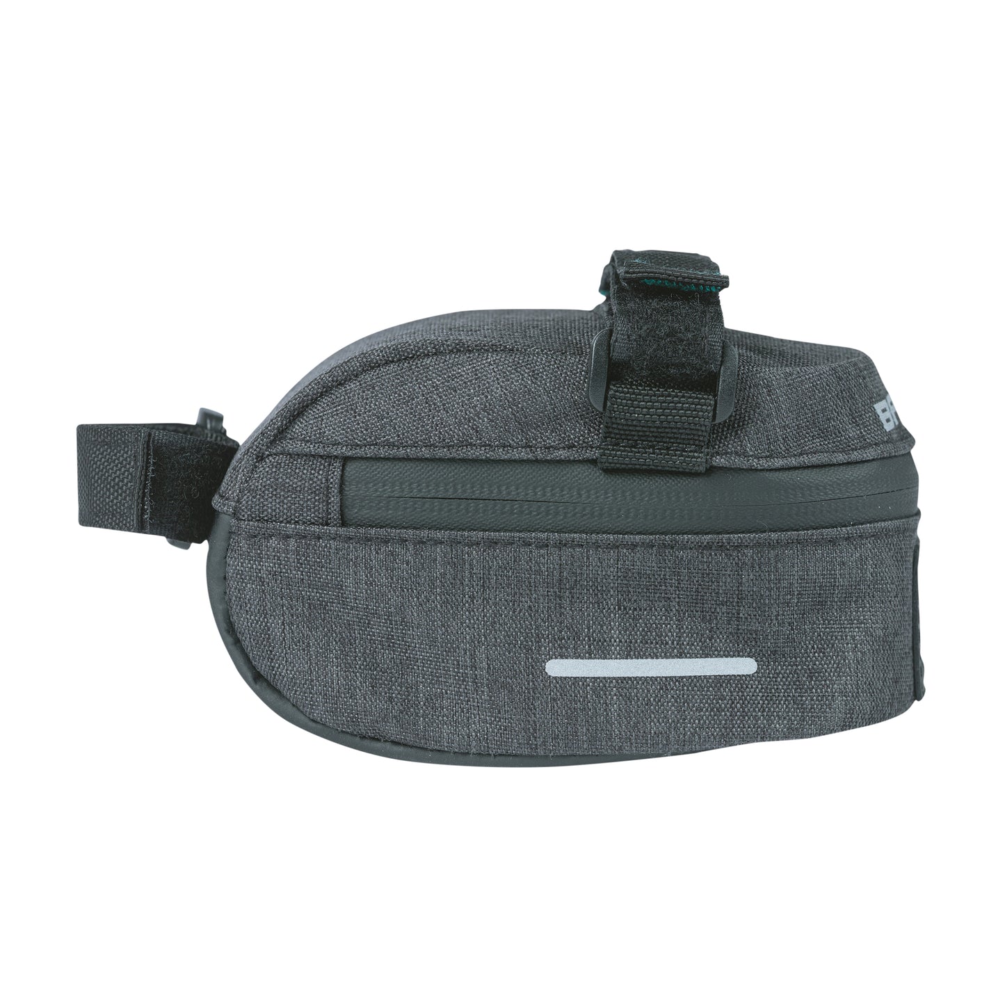 Sacoche de selle vélo Basil discovery 0.5l gris-noir fixation sangles sur chariot de selle polyester imperméable avec Housse anti-pluie