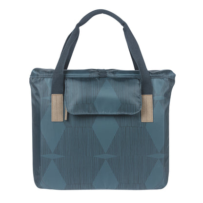 Sacoche arrière vélo latérale sac bandoulière Basil city shopper élegance bleu estate droit-gauche 20-26l fixation hook-on porte bagage fermeture pliante anti-pluie