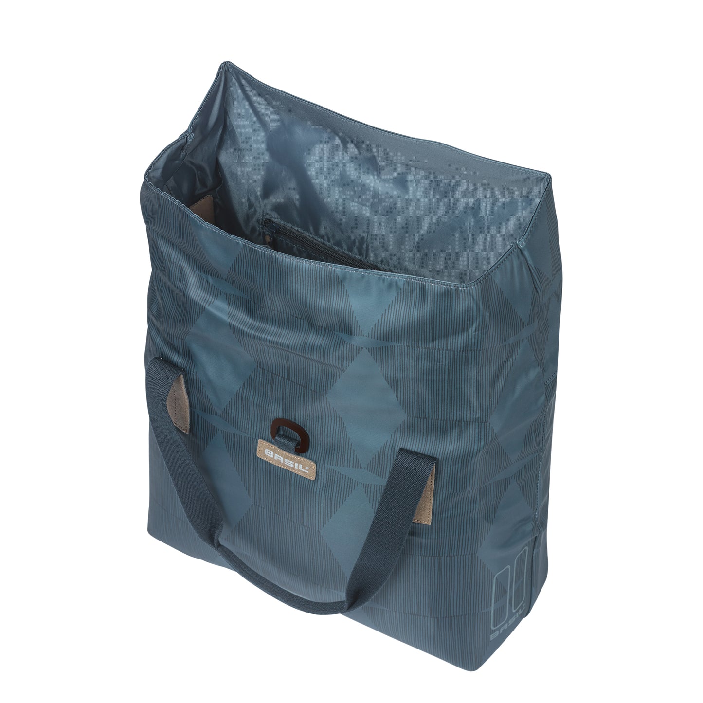 Sacoche arrière vélo latérale sac bandoulière Basil city shopper élegance bleu estate droit-gauche 20-26l fixation hook-on porte bagage fermeture pliante anti-pluie
