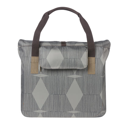 Sacoche arrière vélo latérale sac bandoulière Basil city shopper élegance taupe droit-gauche 20-26l fixation hook-on porte bagage fermeture pliante anti-pluie