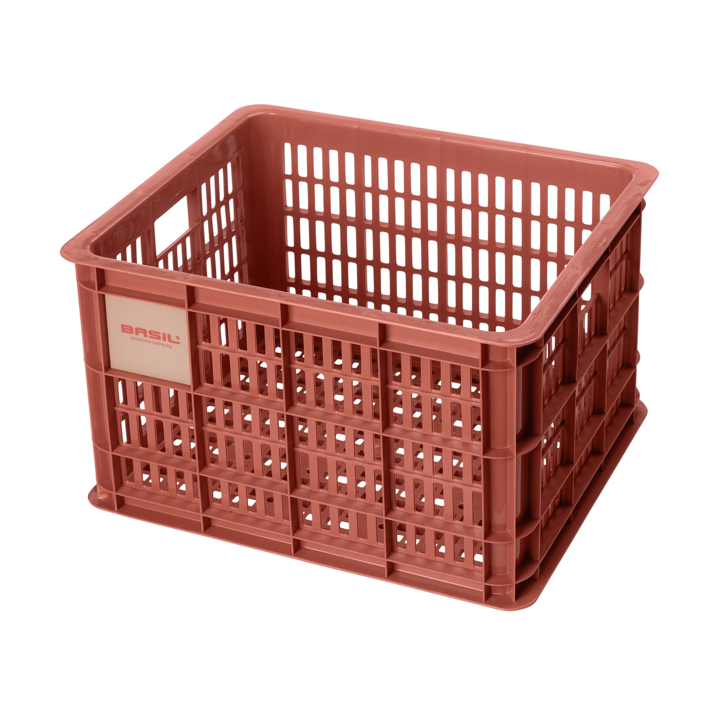 Caisse plastique recyclé Basil rouge terre 29L