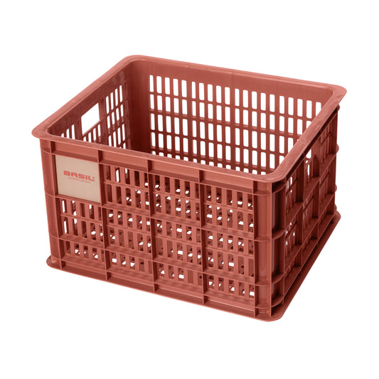 Caisse plastique recyclé Basil rouge terre 29L