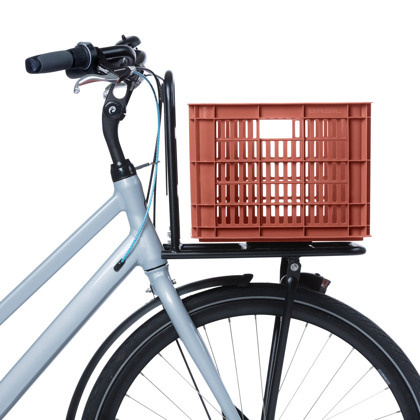 Caisse plastique recyclé Basil rouge terre 29L