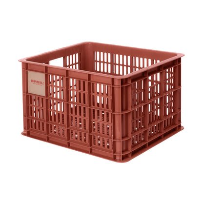 Caisse plastique recyclé Basil rouge terre 29L