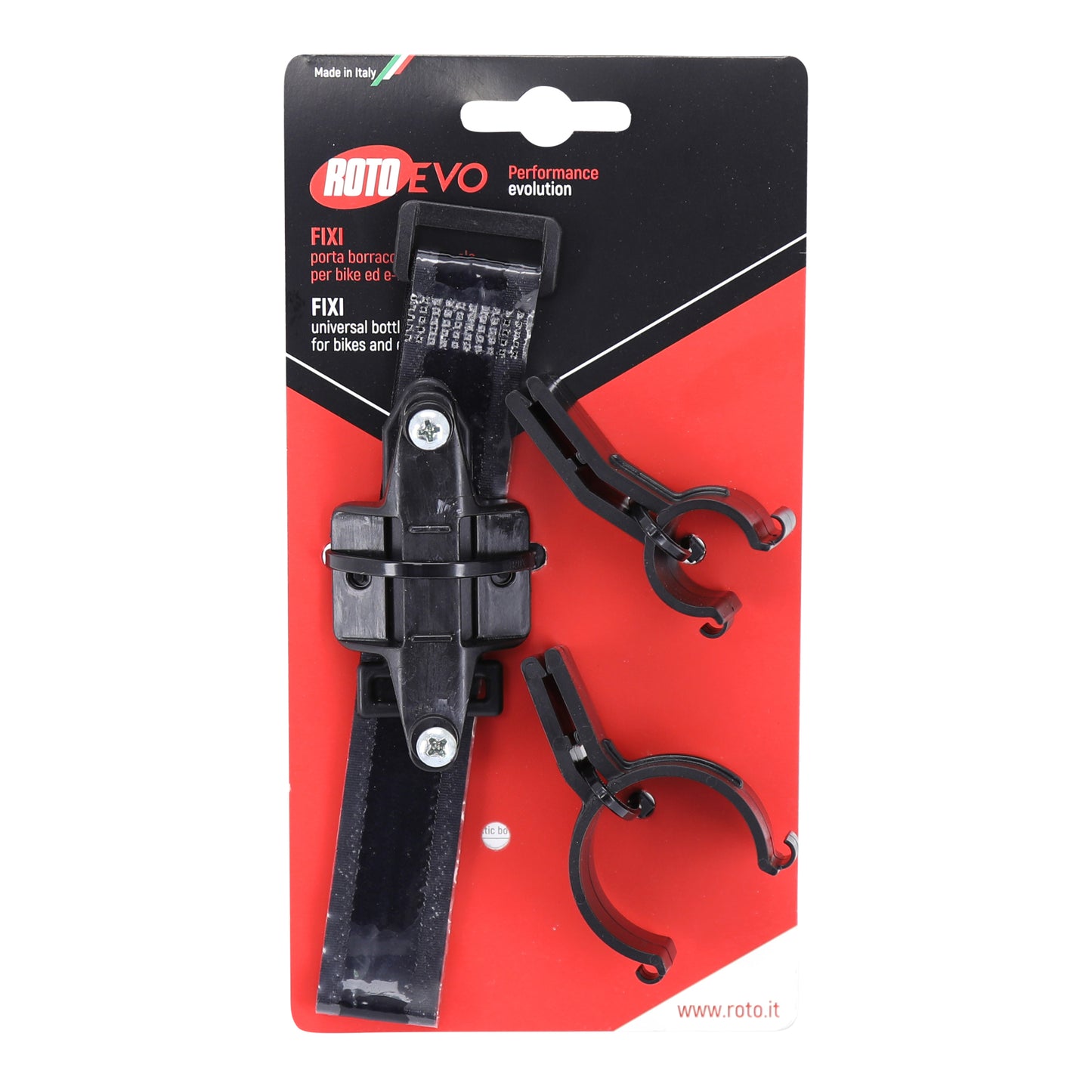 Universal Roto bottle cage mount with Velcro for e-bikes