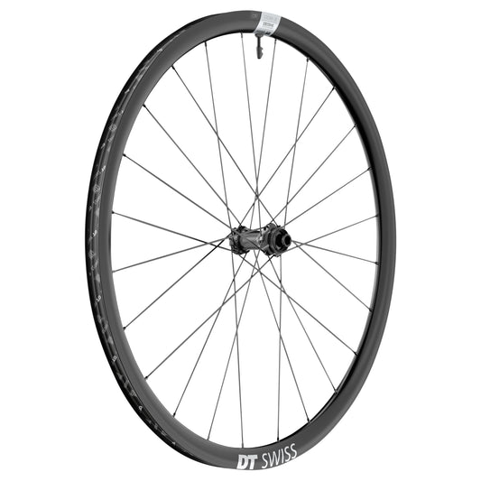 700 DT Swiss E1800-32 endurance front centerlock tubeless ready thru-axle 12-100mm black 20C rim disc road wheel