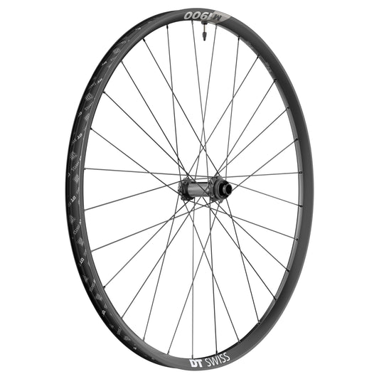 29" DT Swiss M1900 Boost centerlock tubeless ready front disc MTB wheel, black, 15-110 thru axle compatible, 30C rim