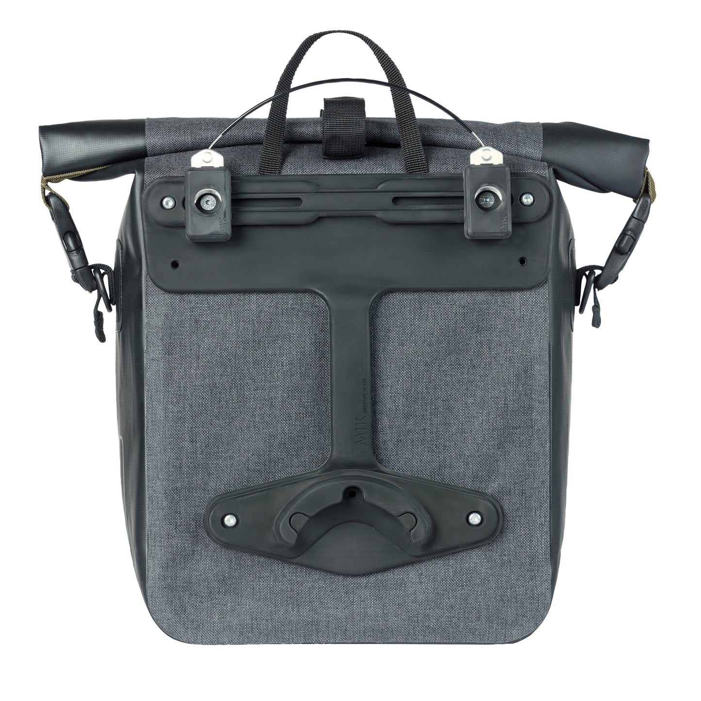 Sacoche arrière vélo latérale Basil navigator cyclotouriste waterproof 12-15l noir fixation mik studs sur porte bagage 32x15x25.5cm