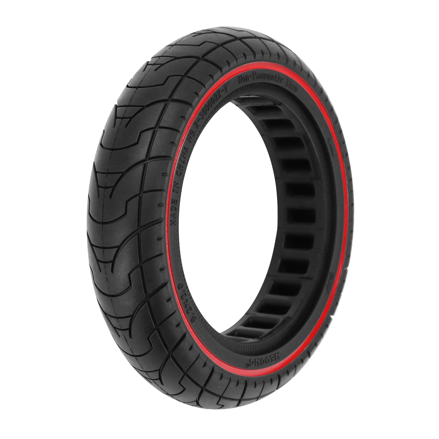 Pneu Trottinette plein 9.2 X 2.00 Noir Liseret Rouge
