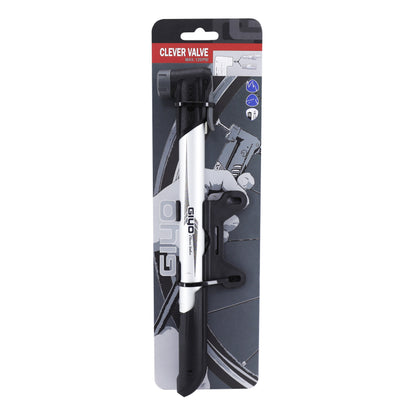 Giyo PCP aluminum mini road/MTB pump, silver, 270mm, 8 bars