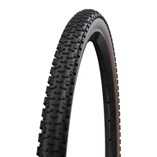 Tire Gravel 700 X 45 Schwalbe G-One UltraBITE Addix RaceGuard Black-Bronze Sidewall Tubeless Ready TS (45-622) E-bike Compatible