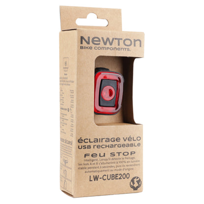 Newton USB Rechargeable Rear Bicycle Light for Seat Post or Seat Stay