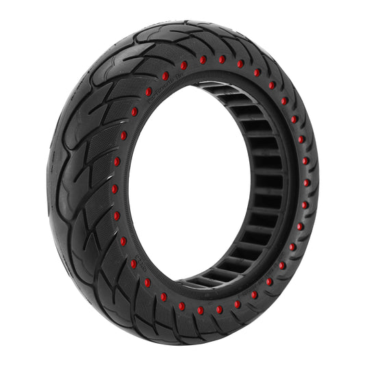 Pneu Trottinette plein 10 X 2.50 Noir Point Rouge (Ninebot Max G30 Series) (Jante Largeur 44mm, Diametre inter 147mm, Diametre exter240mm)