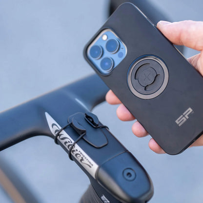 Support smartphone-téléphone vélo Sp Connect vendu à l'unité fixation guidon double anneau souple noir spc+