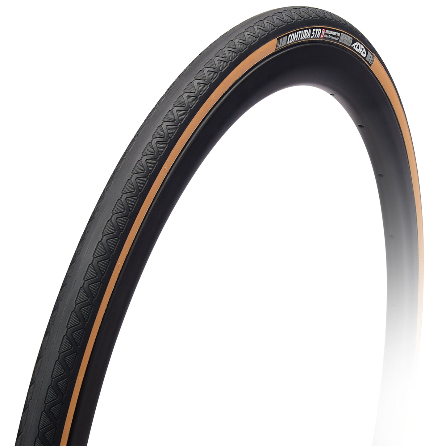 Road Tire 700 X 28 Tufo Comtura 5TR Black-Tan Tubeless Ready TS (28-622)