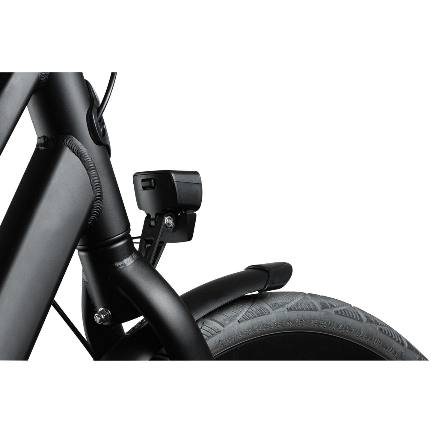 Bicycle light for front dynamo hub on AXA nxt 30 lux black fork