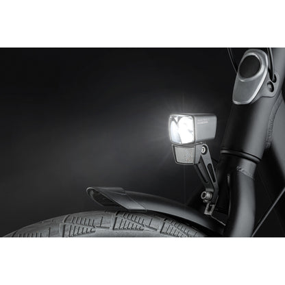 Bicycle light for front dynamo hub on AXA nxt 30 lux black fork