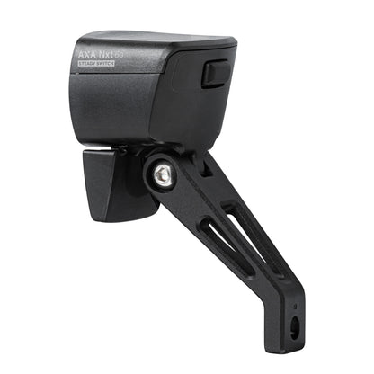 Eclairage vélo pour moyeu dynamo avant sur fourche AXA nxt 60 lux noir