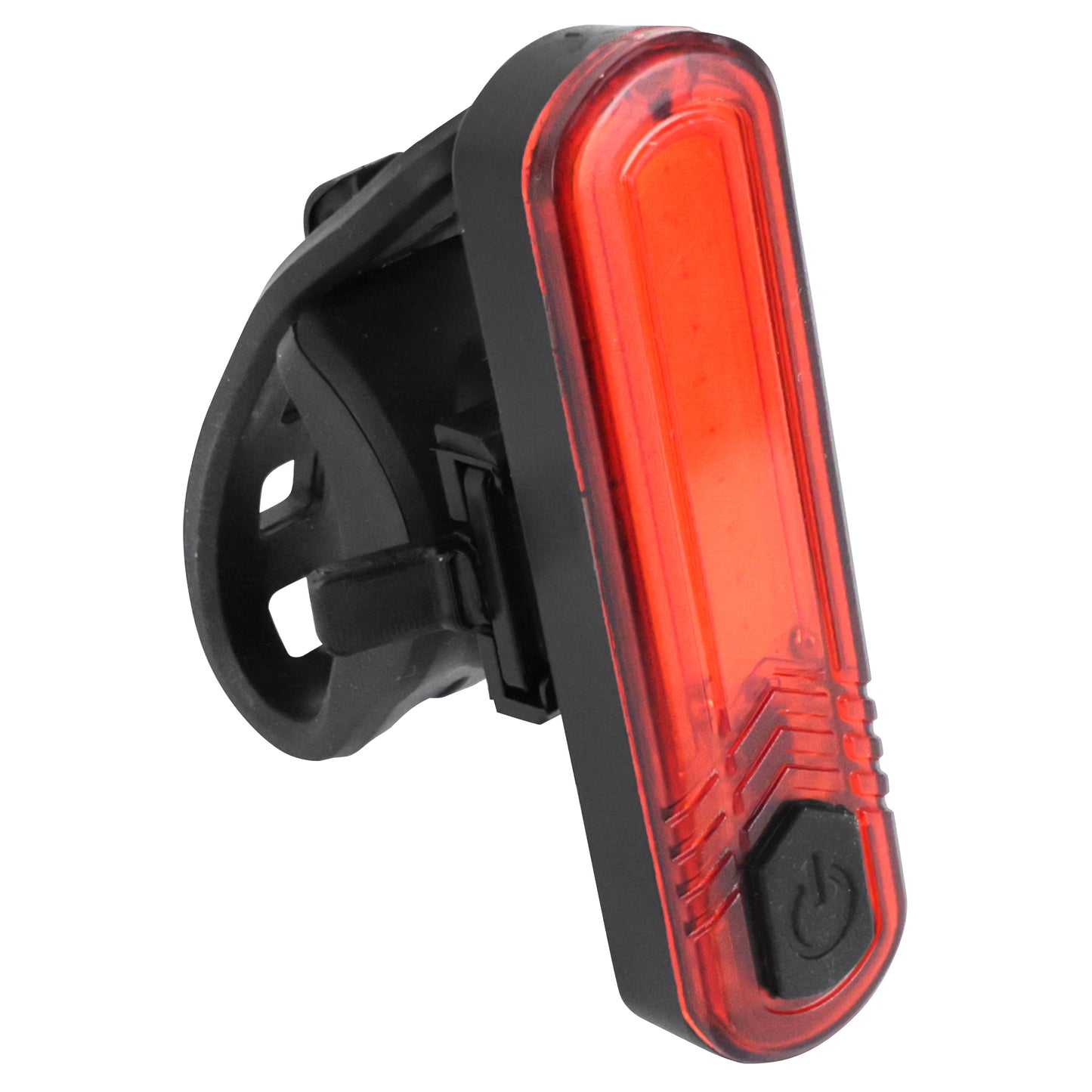 Eclairage vélo usb arrière sur tige de sellebar noir 30 lumens fonctions fixe, sos et clignotant PCP