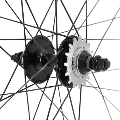 Roue PCP route fixie patin PCP argent arrière double filetage pignon 16DTS