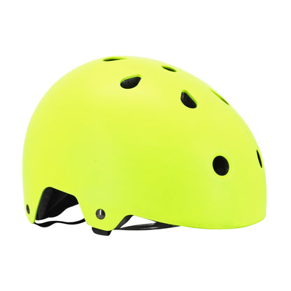 Auvray urban adult cycling helmet fluorescent yellow with integrated light on adjustable dial