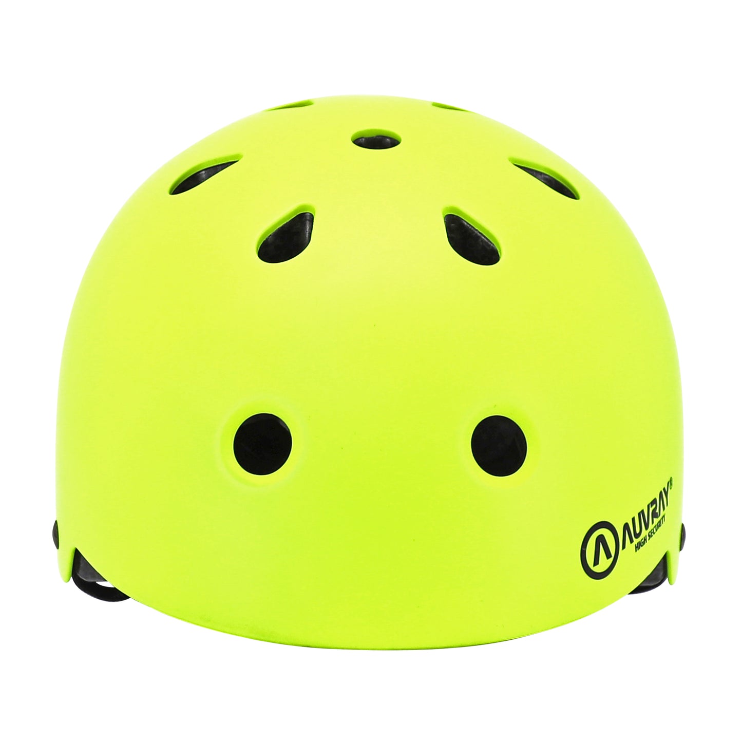 Auvray urban adult cycling helmet fluorescent yellow with integrated light on adjustable dial