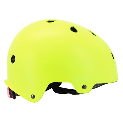 Auvray urban adult cycling helmet fluorescent yellow with integrated light on adjustable dial