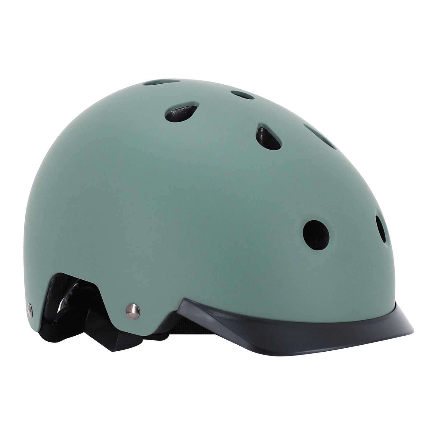 Auvray urban khaki adult cycling helmet with integrated light on adjustable dial